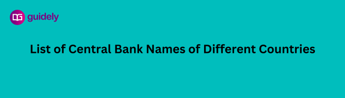 Central Bank Names of Different Countries PDF Download