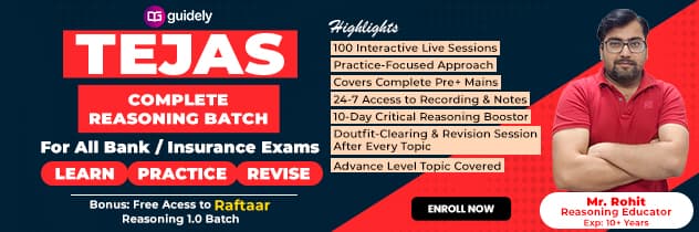 TEJAS Reasoning Complete Batch (Prelims + Mains) 2025-26